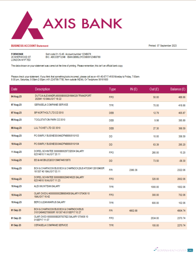 Download National Bank of Canada organization statement Word and PDF template Photoshop template
